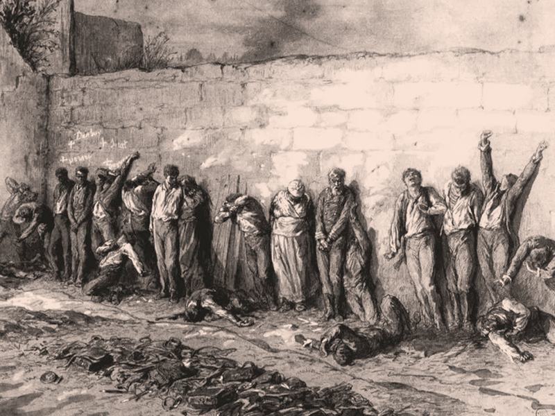 Fusillade des communards contre le Mur des Fédérés, mai 1871